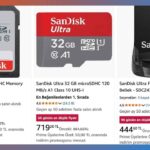 SanDisk SD Kart Fiyatları Amazon’da Düşüş Göstermeye Devam Ediyor