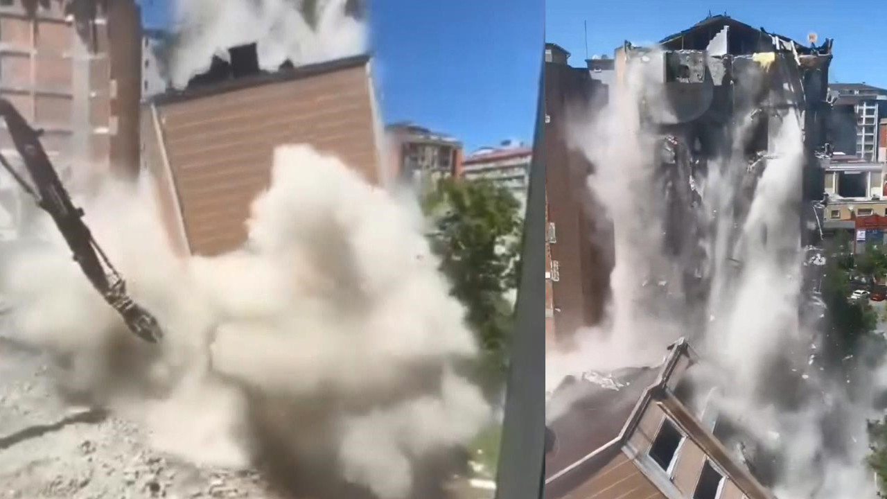 Kentsel Dönüşümde Şok Anlar: Yıkılan Bina Panik Yarattı