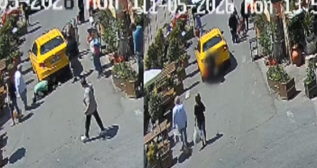 Şişli’de Geri Manevra Yapan Taksi, Yaya Kadını Altında Bıraktı